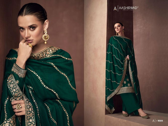 Gulkand Zaha By Aashirwad 9582-9586 Wedding Salwar Suit Catalog